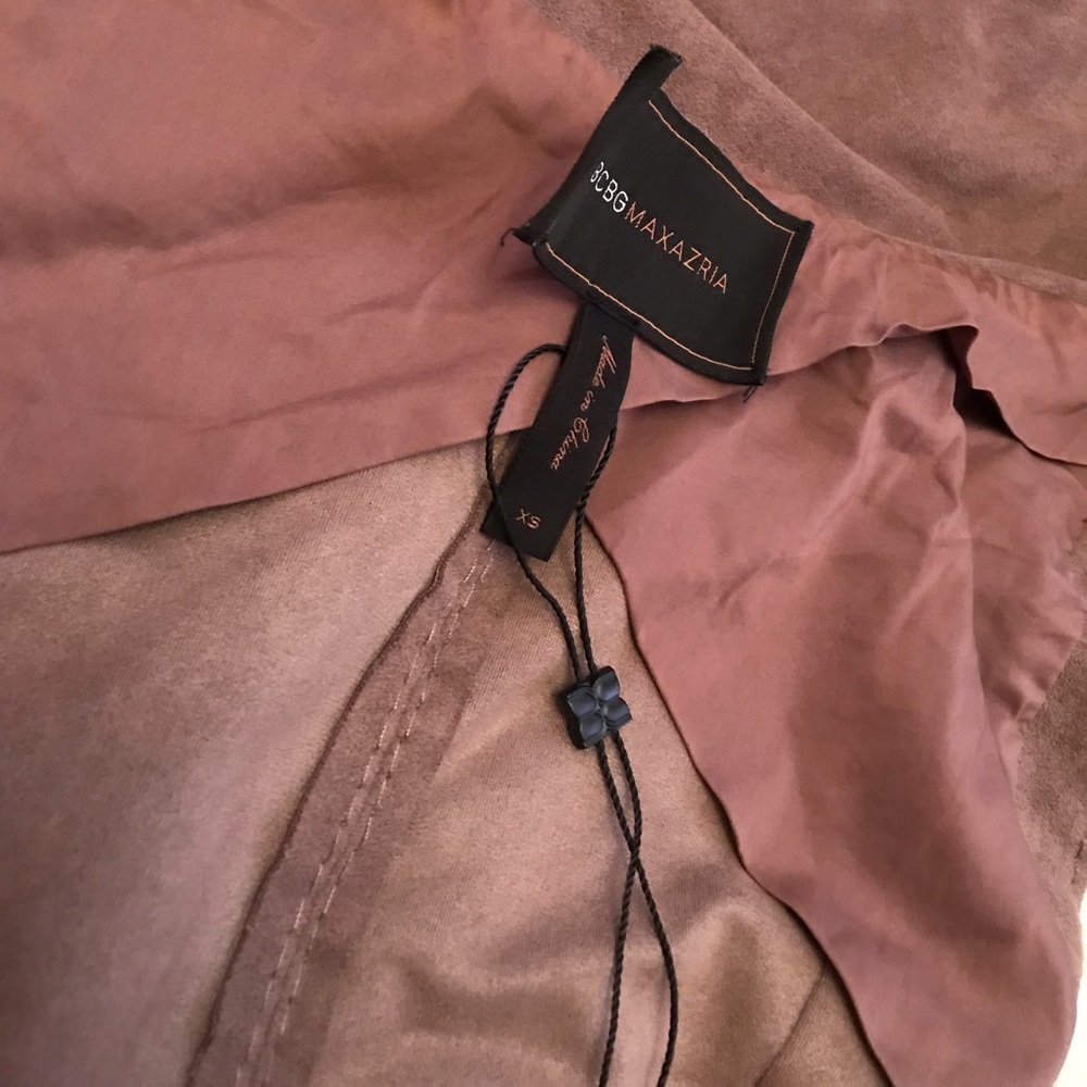 Bcbg Fabian Asymmetrical Faux Suede Vest Jacket View 3